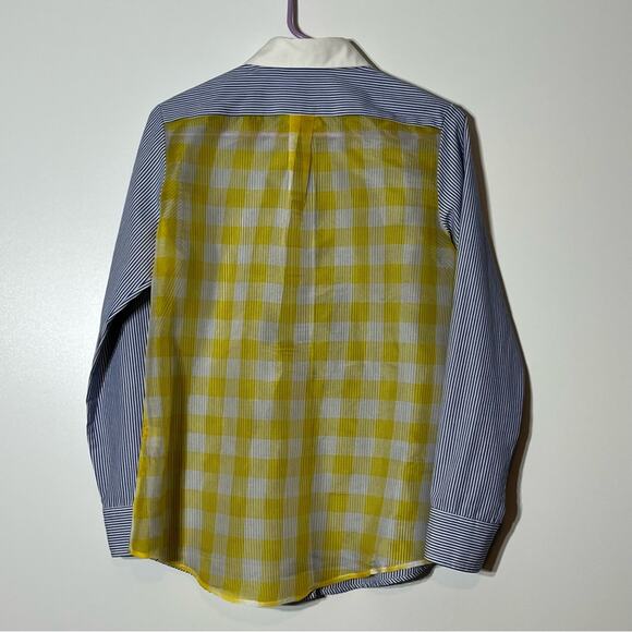 Harvey Faircloth Blue Striped Shirt with Yellow Back Size 4 EUC - Picture 7 of 9